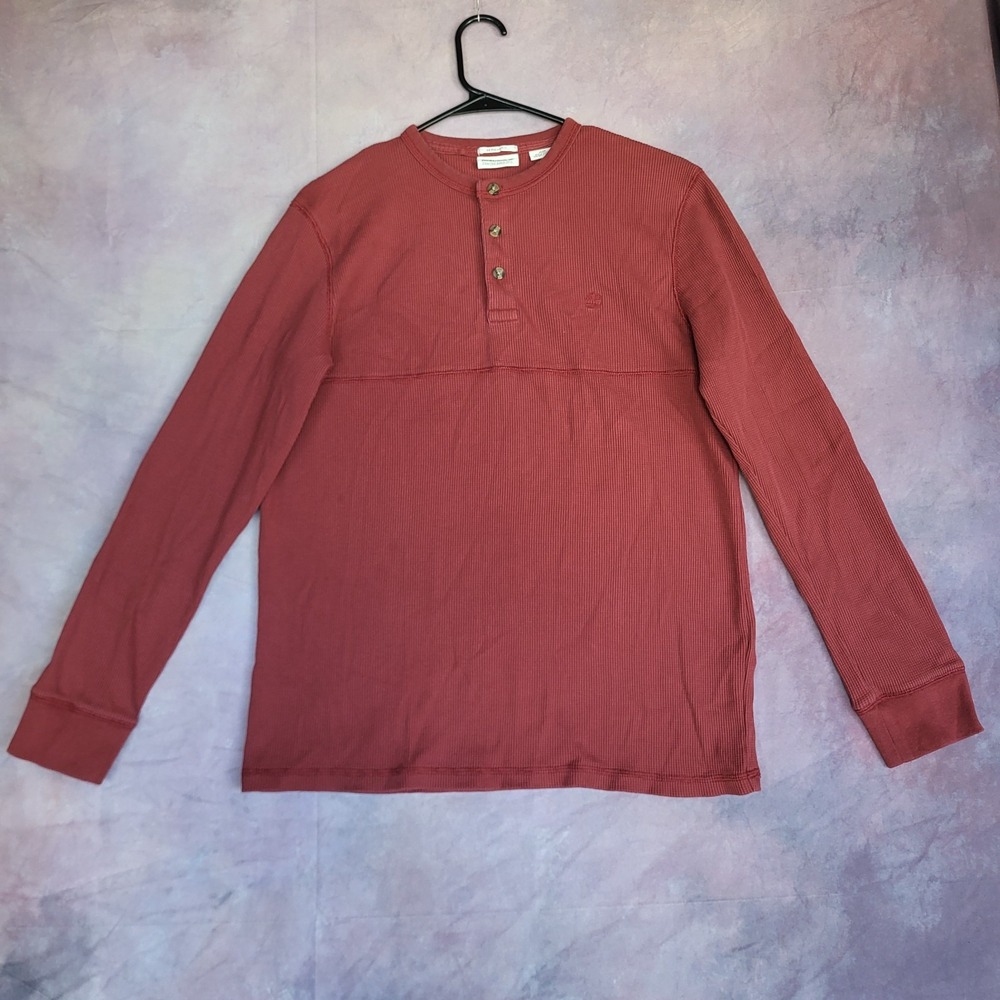Timberland Regular Fit Thermal Shirt Dark Blood Red Men s Size M Medium